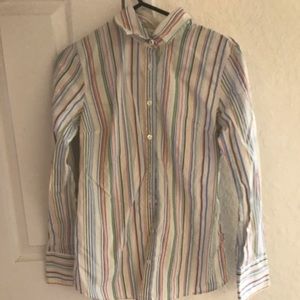 J. Crew xs slim fit multi color striped blouse